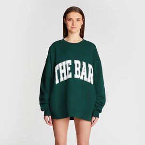 The Bar Varsity Sweatshirt Hunter Green Size XL Preppy Loungewear